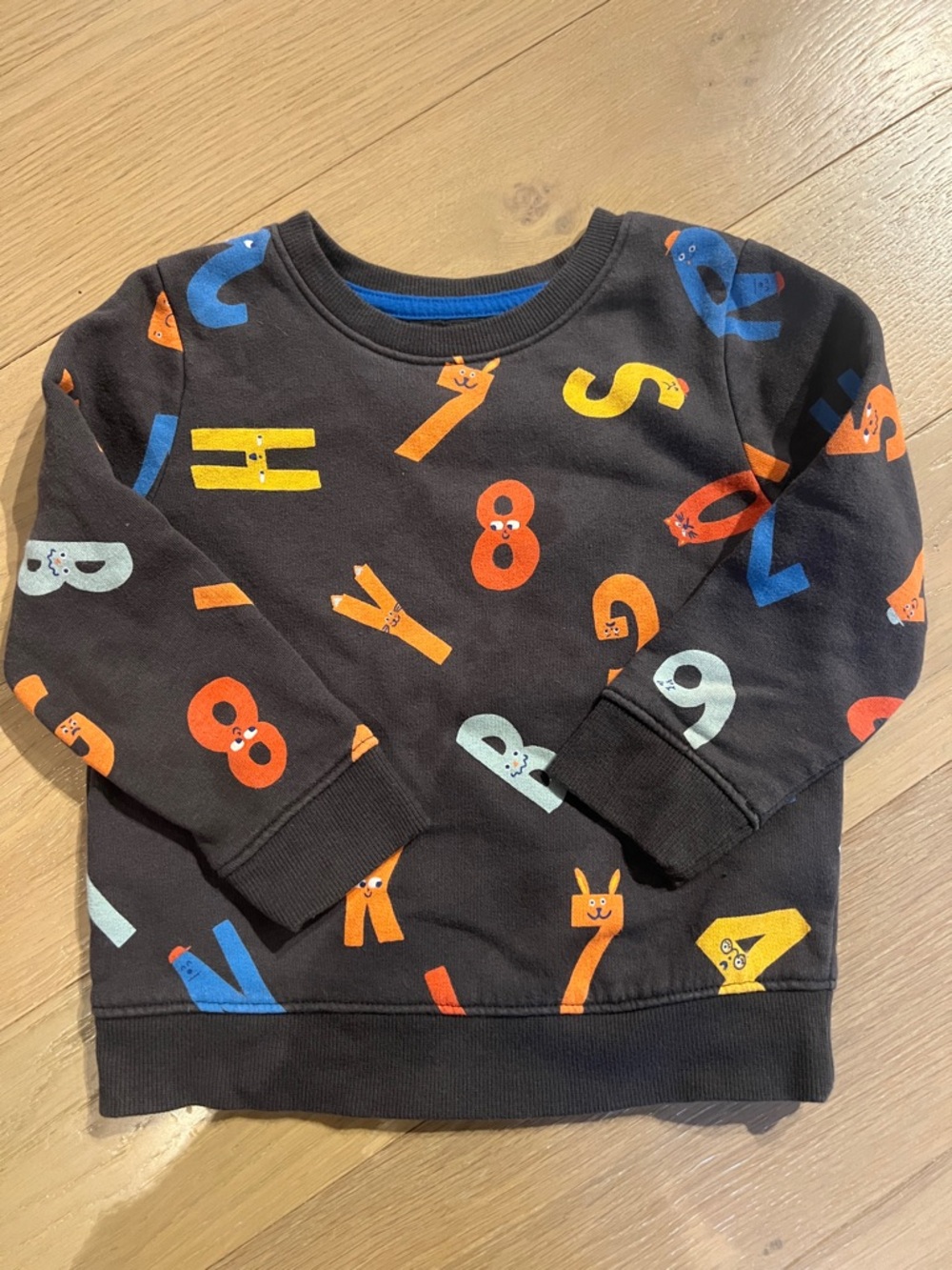 Cat & Jack Slate Grey Sweatshirt with Colorful Number Print